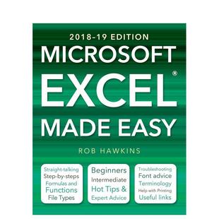 2018 书9781787552357 Tree进口原版 Easy 现货 微软Excel简易版 英文社会科学Rob Microsoft 19版 Flame Excel Hawkins平装 Made