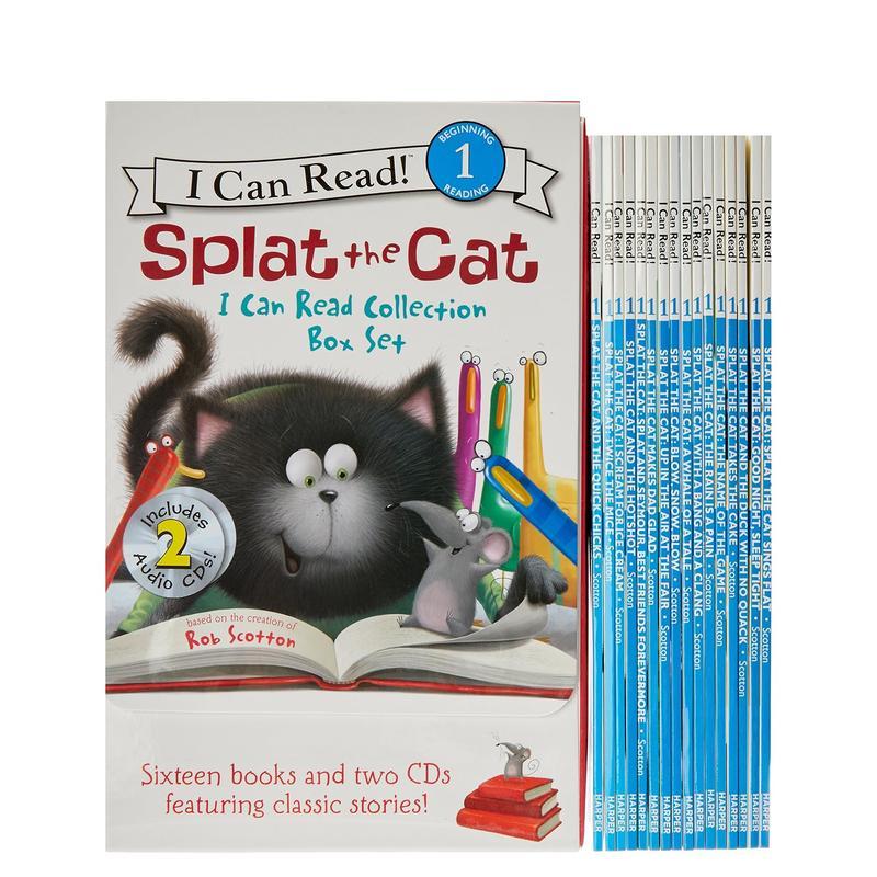 【现货】啪嗒猫合集【I can read】Splat the Cat I Can Read Collection Box Set英文儿童分阶阅读Scotton套装Harpercollins3-6岁
