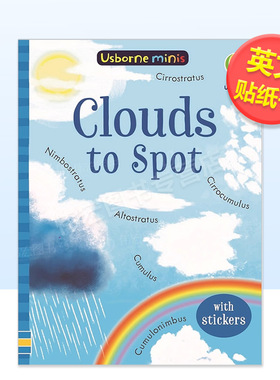【现货】观察云朵 带贴纸英文儿童趣味进口原版书平装Clouds to Spot Kate Nolan 著Usborne children’s books出版
