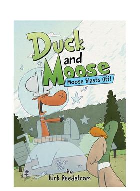 【现货】驼鹿起飞！英文儿童故事进口原版图书Moose Blasts Off!精装DisneyREEDSTROM  KIRK