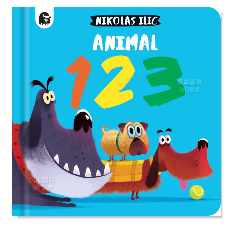 【预售】动物123英文儿童绘本知识百科进口原版外版书纸板书Animal 123Nikolas IlicHappy Yak