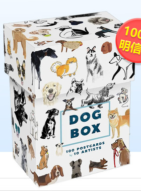 【预售】狗的明信片盒10位艺术家的100张明信片英文文创明信片进口原版Dog Box100 Postcards by 10 Artists Princeton Architec