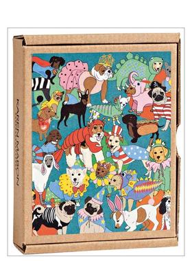 【预售】华服狗狗问候卡Fancy Dress Dogs GreenNotes notecards英文文创卡牌teNeues盒装teNeues进口原版书9781623257330