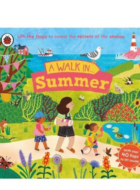 【预售】【翻翻书】夏日漫游A Walk in Summer英文儿童趣味3-6岁纸板书Ladybird  Hannah Abbo进口原版书Ladybird9780241615454