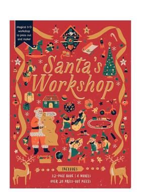 【预售】圣诞老人的工作坊（含可搭建模型+超过30个互动角色）英文儿童趣味套装进口原版书Santa's Workshop Fiona Munro Quarto