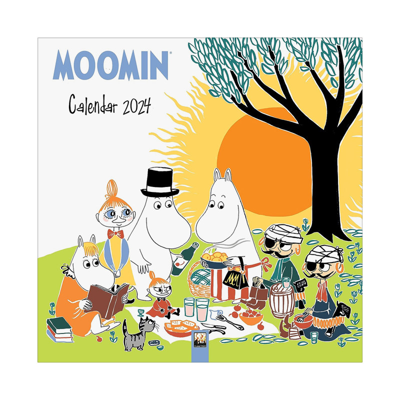 【现货】姆明挂历2024（艺术日历）英文日历进口原版书14岁以上Moomin Wall Calendar 2024 (Art Calendar) Flame Tree Studio著F