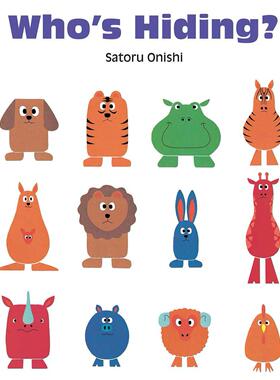 【预售】谁躲起来了Who’s Hiding英文儿童趣味3-6岁纸板书Onishi  Satoru进口原版书Gecko Press9781776574568