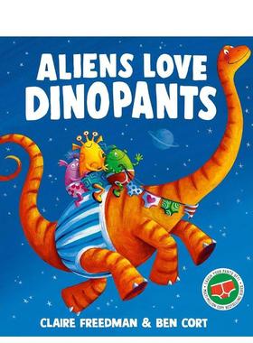 【预售】外星人爱恐龙裤【The Underpants Books】Aliens Love Dinopants英文儿童绘本IP系列Claire Freedman平装Simon & Schuste