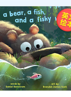 【预售】熊、鱼和鱼的愿望英文儿童绘本动物生态环保进口原版外版书精装3-6周岁Bear， A Fish， And A Fishy WishBernstromHippo