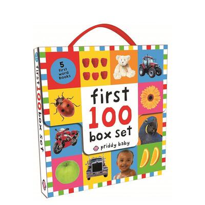 【现货】基础100套装字母数字单词动物卡车First 100 Box Set英文儿童绘本知识百科Roger Priddy平装6-9岁Priddy Books进口原版书