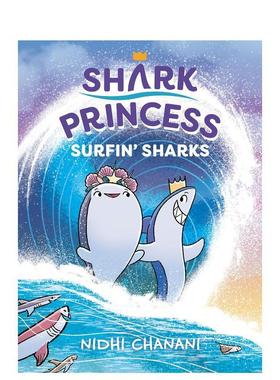 【预售】冲浪鲨鱼Surfin' Sharks英文儿童漫画6-9岁精装进口原版书CHANANI  NIDHI Viking