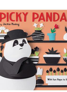 【现货】【翻翻立体机关书】挑剔的熊猫先生Picky Panda 英文儿童趣味Jackie Huang精装Abrams Appleseed3-6岁进口原版书97814197