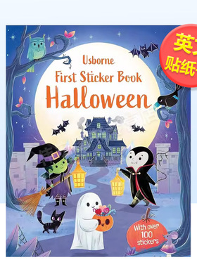【预售】万圣节贴纸书英文儿童趣味进口原版外版书Alice Beecham平装6岁-9岁First Sticker Book Halloween Usborne children’s