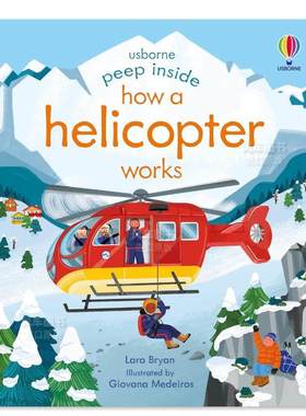 【预售】【洞洞书】直升飞机是如何工作的英文儿童趣味进口原版外版书3-6周岁【Peep Inside】 how a helicopter worksLara Brya