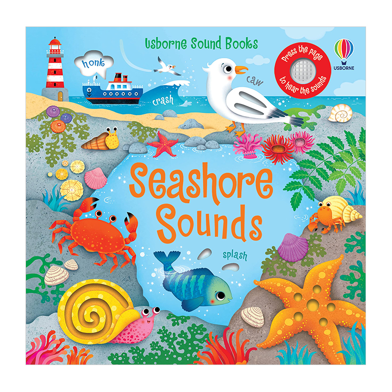 【现货】海滩的声音Sam Taplin英文儿童趣味纸板书Seashore SoundsUsborne children’s books出版 书籍/杂志/报纸 儿童读物原版书 原图主图