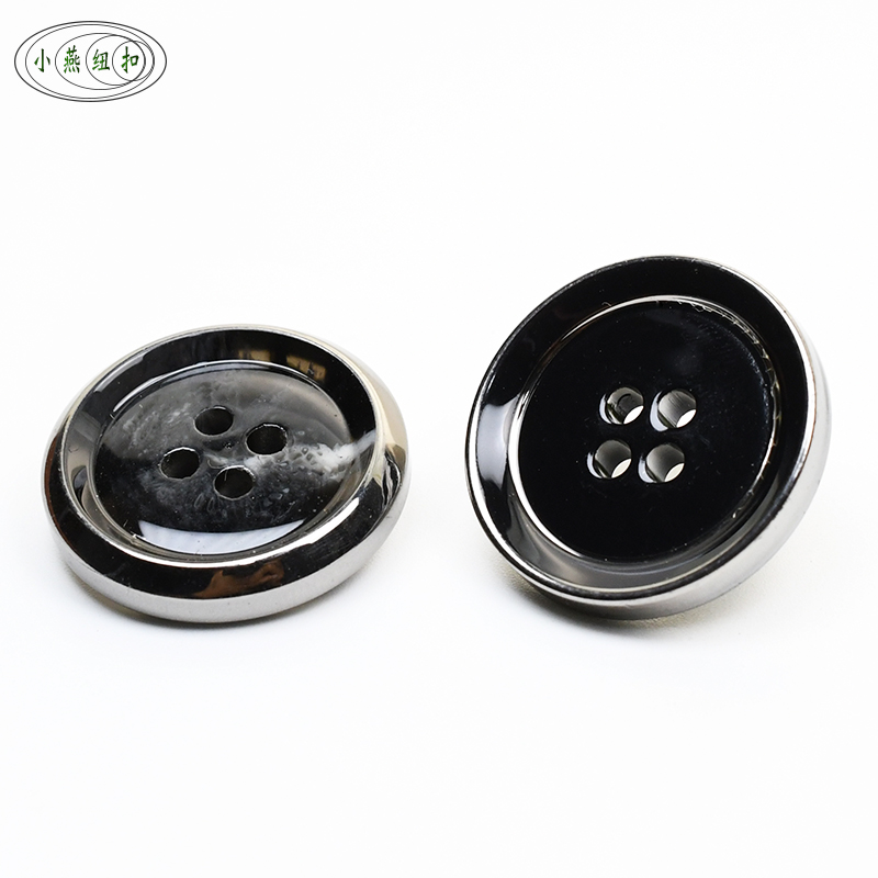 高档黑色斜边亮光大衣纽扣百搭黑灰色风衣西装扣子男毛衣外套裤扣