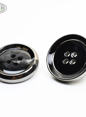 高档黑色斜边亮光大衣纽扣百搭黑灰色风衣西装扣子男毛衣外套裤扣