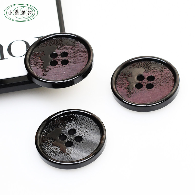 黑色水滴状树脂大衣纽扣百搭圆形风衣西装扣子男酒红色毛衣外套扣