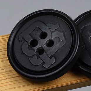 子小钮扣 皮衣外套扣子黑色衣扣裤 黑咖色树脂大衣风衣纽扣男士 西装