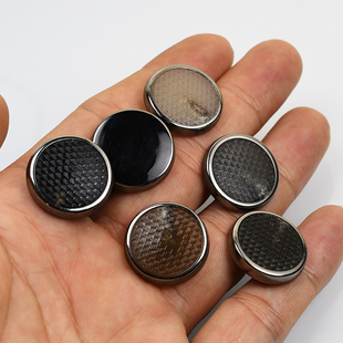 高档平面银边花纹西装黑色纽扣男大衣风衣毛衣羊毛衫开衫小扣子女