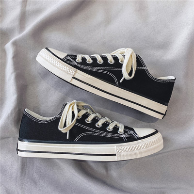 经典款1970s低帮帆布鞋男女情侣款复古擦油硫化鞋韩版学生布鞋男