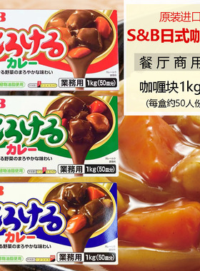 日本进口SB爱思必餐厅商用装咖喱块金牌日式野菜无水咖喱膏酱1kg