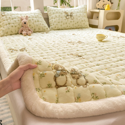 纯色牛奶绒床垫褥子软垫家用珊瑚法兰绒床褥垫被冬季宿舍学生单人