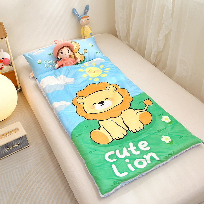 卡通儿童睡袋秋冬款加厚保暖幼儿园午休防踢被子神器酒店隔脏一体