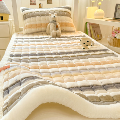 冬季珊瑚绒牛奶绒加厚床垫软垫学生宿舍单人床褥垫子垫被毛毯床单