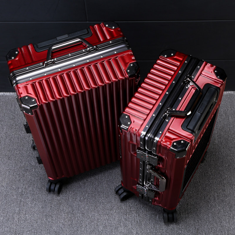 学生潮流新款男女手提静音万向轮皮密码箱商务时尚婚庆红色行李箱