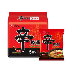 农心辛拉面泡面方便面韩式辣白菜速食袋装整箱牛肉韩国拉面夜宵面
