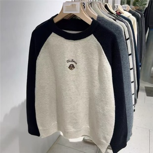 中学生圆领卡通大童小熊毛衣初中生针织上衣内搭打底衫 柜柜货