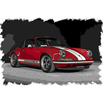 MU保时捷Singer911树脂汽车模型