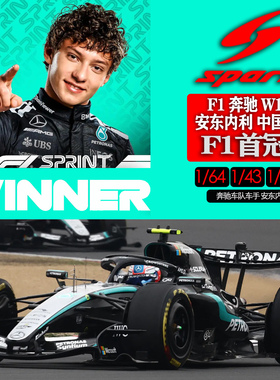 盲订 定金SPARK F1奔驰 W17 安东内利中国站F1首冠赛车模型收藏品