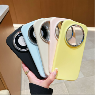 多巴胺纯色简约硅胶软壳防摔镜头加高手机壳适用于华为mate60pro小米红米iPhone17pro