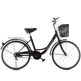 自行车女通勤轻便单车上班代步实心胎普通24寸26大学生男成人大人