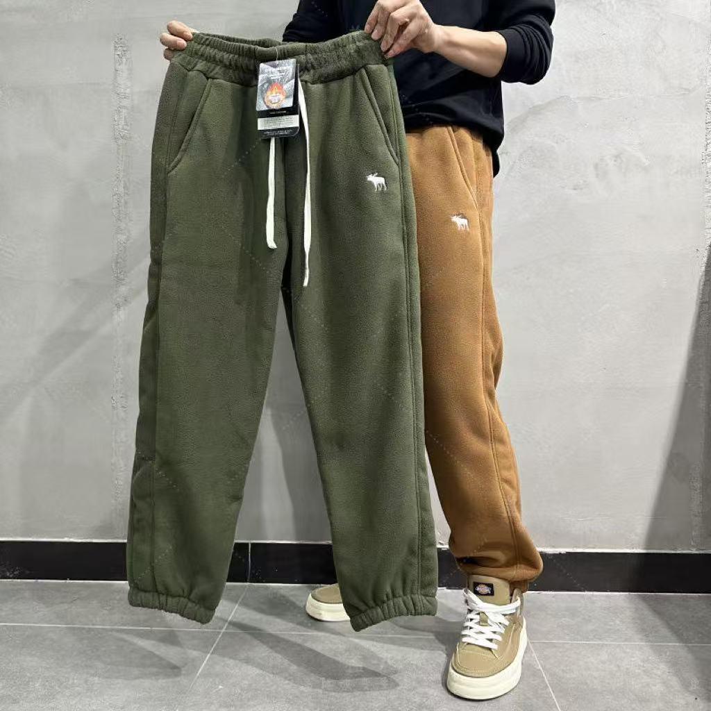 休闲加绒加厚摇粒绒卫裤