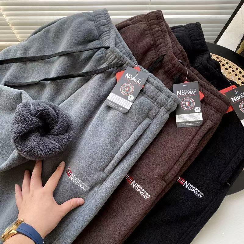挪威防寒加绒加厚抓绒裤重磅户外运动休闲保暖秋冬男女款收口卫裤
