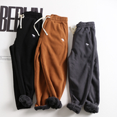 火炉 休闲收口卫裤 加绒加厚保暖裤 行走 摇粒绒 长毛绒冬季 长裤