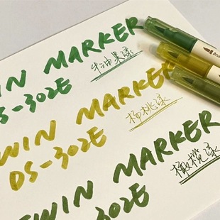 点石荧光笔软头软毛笔ins高颜值brush画笔双头森系彩色手账专用笔