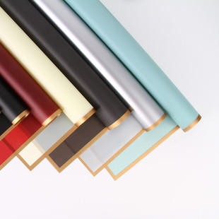 韩式金边果冻膜花束雾面纸包花纸包装材料防水opp花艺鲜花包装纸