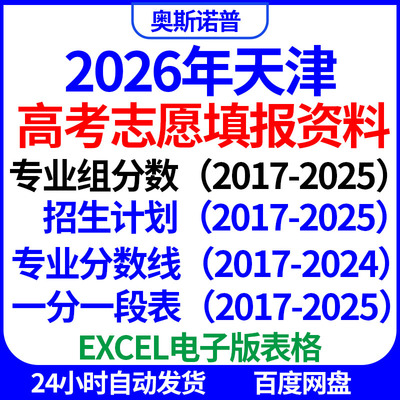 2026天津高考志愿填报招生计划投档线专业录取分数线一分一段表