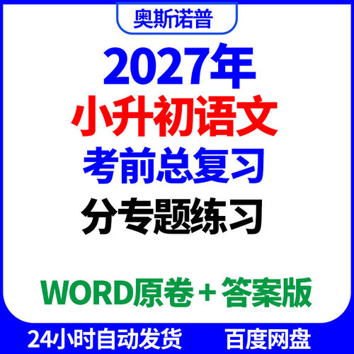 2027年小升初语文考前总复习分专题练习word原卷答案电子版