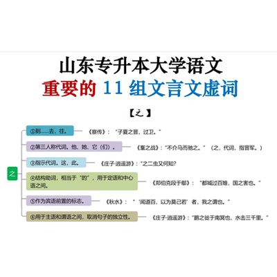 2026届山东专升本大学语文重要的文言文虚词11组PDF电子版