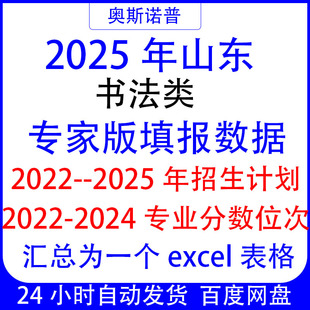 2025年山东艺术书法类专家版填报数据招生计划专业录取分数位次