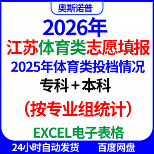 2026江苏体育类高考志愿填报参考专科本科专业组投档情况分数位次