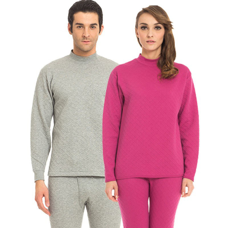 清仓保暖内衣男加厚纯棉圆领秋衣秋裤正品女半高领秋冬棉毛衫套装