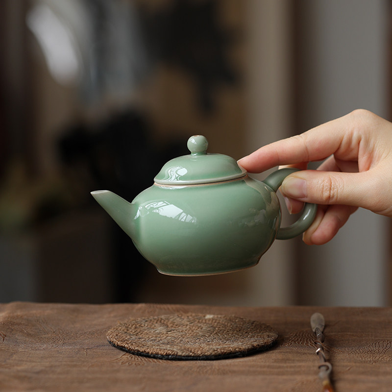 挑tea|龙泉青瓷陈卫武茶壶水平170ml 匏尊200ml中式泡茶高端茶具