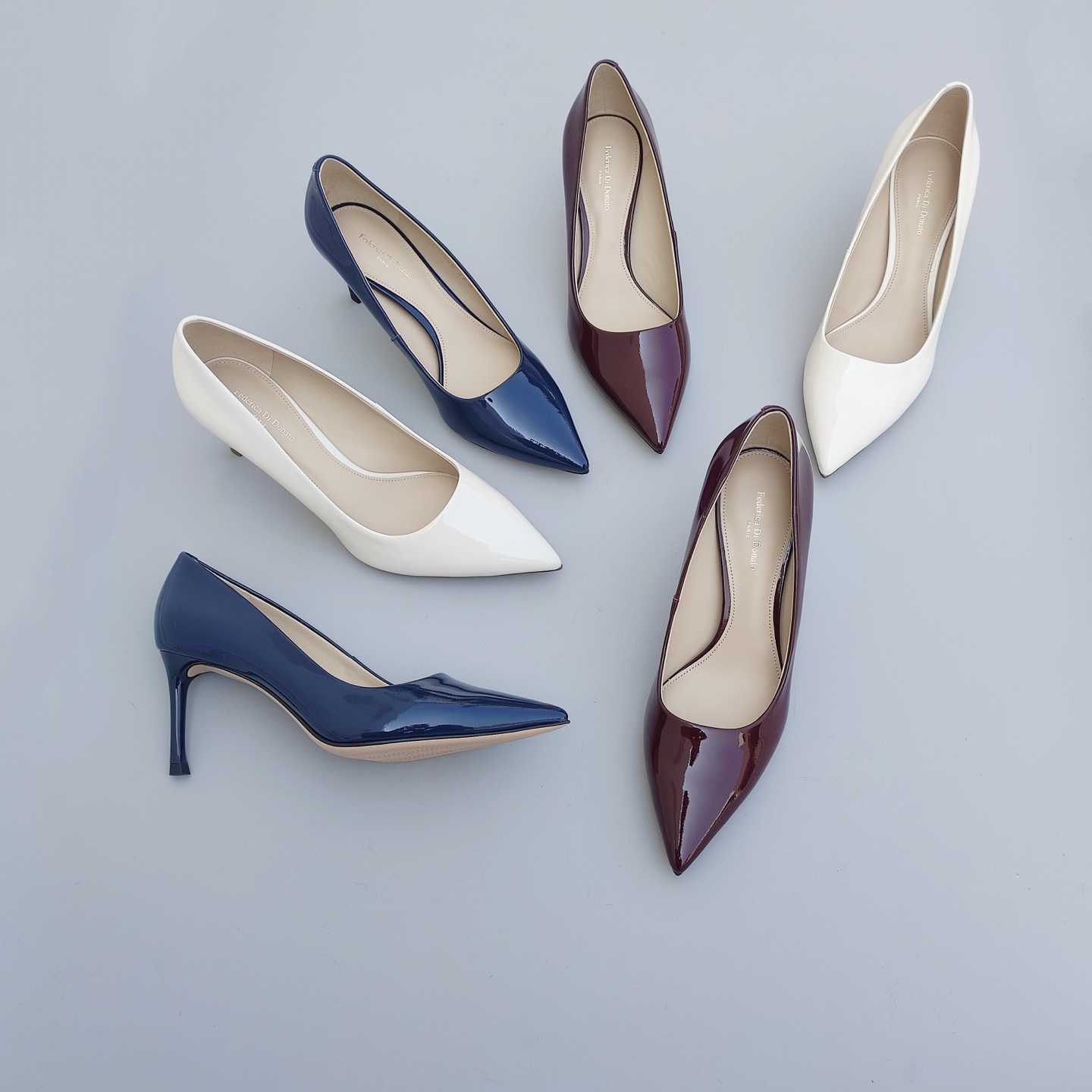 Federica Di Donato简约时尚百搭女人味大牌漆皮尖头高跟单鞋女