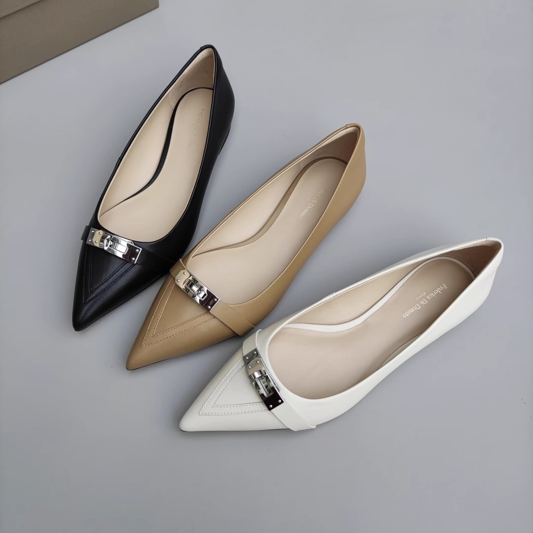 镇店  自留~Federica Di Donato简约高端舒适通勤平底单鞋女73608